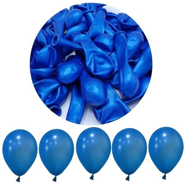 Metalik Mini Mavi Balon 5 inc 10 lu