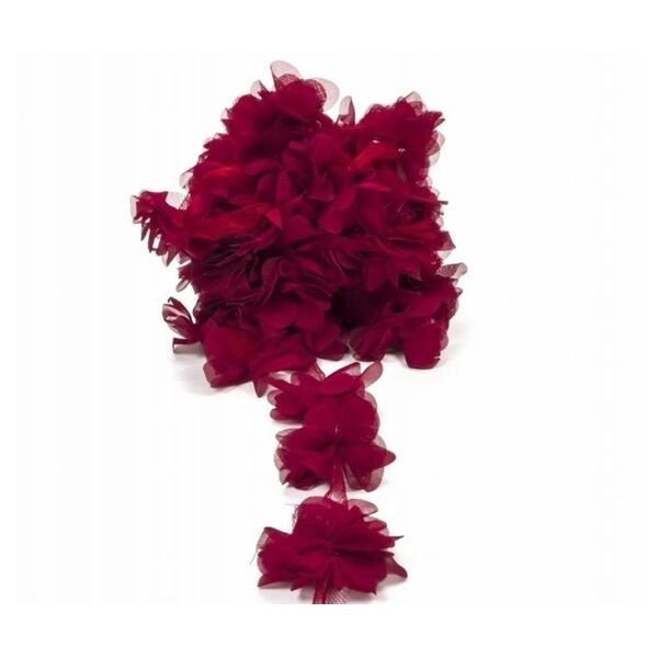 Kumaş Bordo Şerit Gül 10 lu
