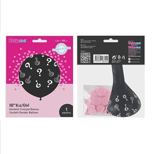 Kız Cinsiyet Balonu 18 İnc