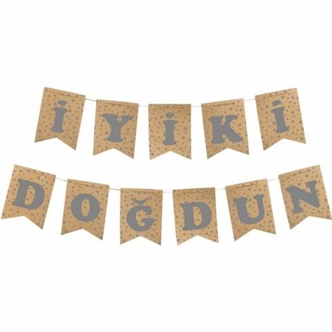Puanlı Kraft Gümüş Gri İyiki Doğdun Yazı