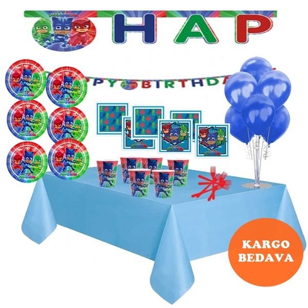 Pj Masks Doğum Günü Seti 8 Kişilk
