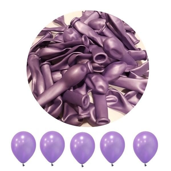 Mini Metalik Lila Balon 5 inc 10 lu