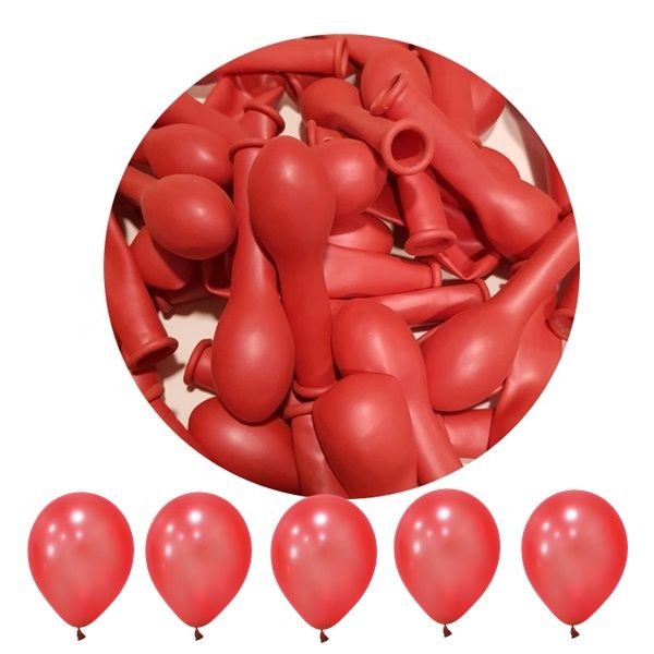 Mini Metalik Kırmızı Balon 5 in 10 lu