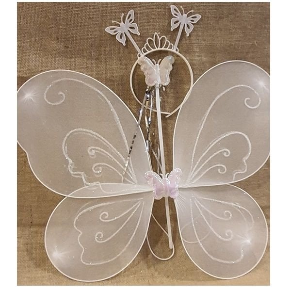 Beyaz Kelebek Kanat Set