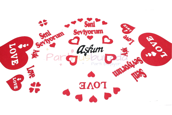 Keçe Kalpli Amerikan Servis Seti 60 Parça