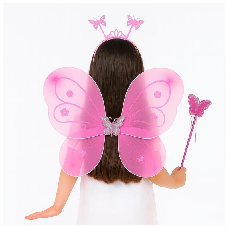 Pembe Kelebek Kanat Set