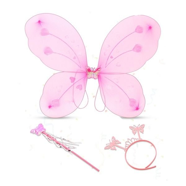 Pembe Kelebek Kanat Set