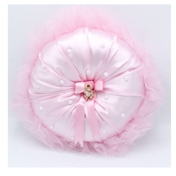 İncili Yuvarlak Bebek Takı Yastığı