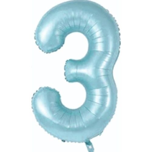 Folyo Açık Mavi Rakam 3 Balon 76 cm