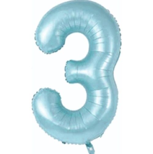 Folyo Açık Mavi Rakam 3 Balon 76 cm