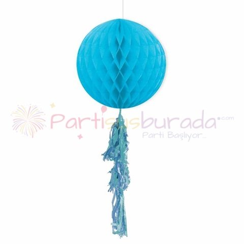 Püsküllü Mavi Petek Süs