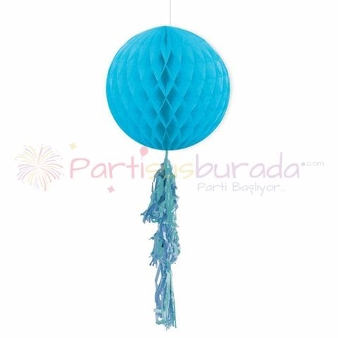 Püsküllü Mavi Petek Süs