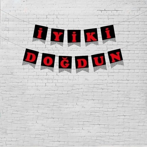Siyah Kırmızı İyiki Doğdun Yazı