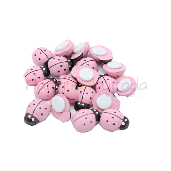 Ahşap Pembe Uğur Böceği 20 Adet