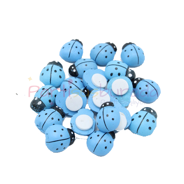 Ahşap Mavi Uğur Böceği 20 Adet