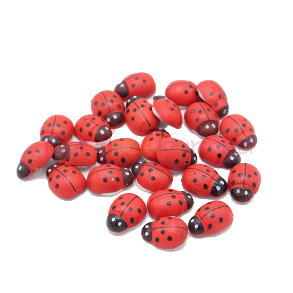 Ahşap Kırmızı Uğur Böceği 20 Adet