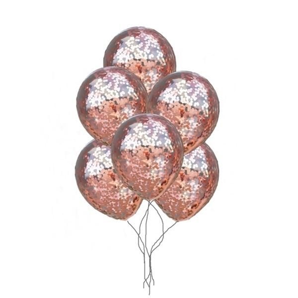 Pembe Konfetili Balon 10 Adet