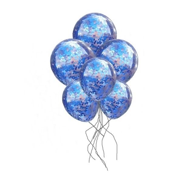 Mavi Konfetili Balon 10 Adet