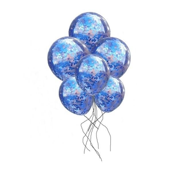 Mavi Konfetili Balon 10 Adet