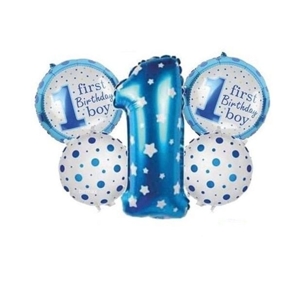 Folyo Mavi 1 Yaş Balon Seti