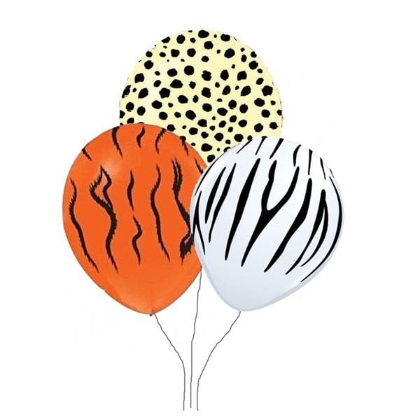 Karışık Desen Safari Balon 10 Adet