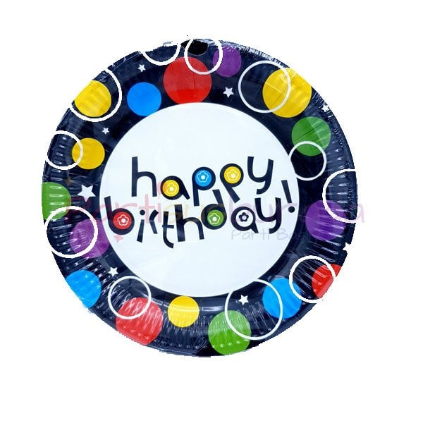 Renkli Happy Birthday Tabak 8 Adet