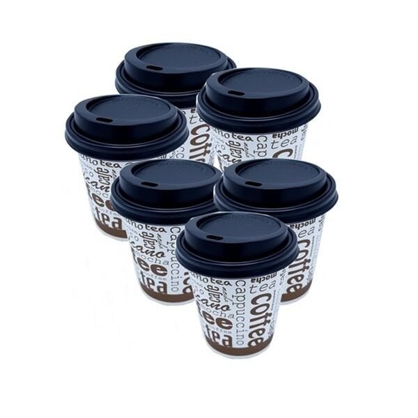 Kapaklı 8 Oz Karton Kahve Bardağı 50 Adet