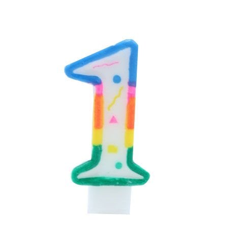 Renkli Rakam 1 Mum