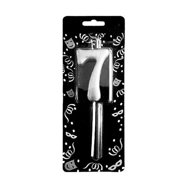 Gümüş Rakam 7 Mum