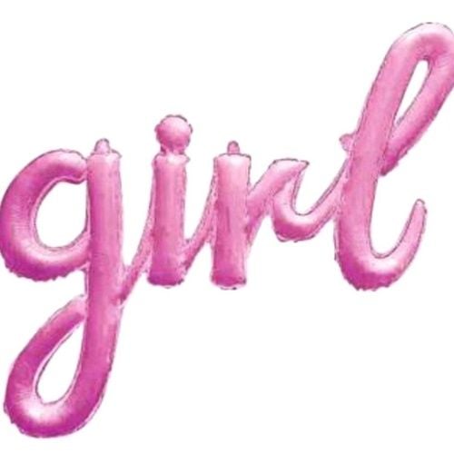 Folyo Pembe Girl Balon Yazı