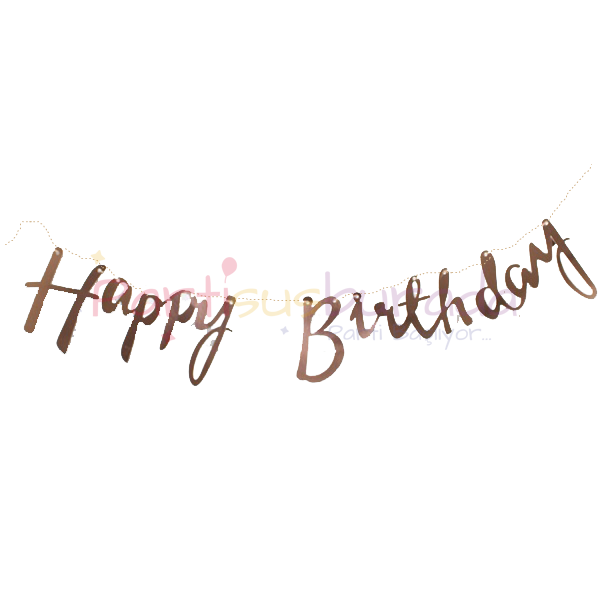 Rose Gold Happy Birthday Yazı