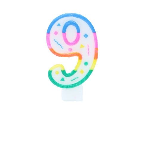 Renkli Rakam 9 Mum