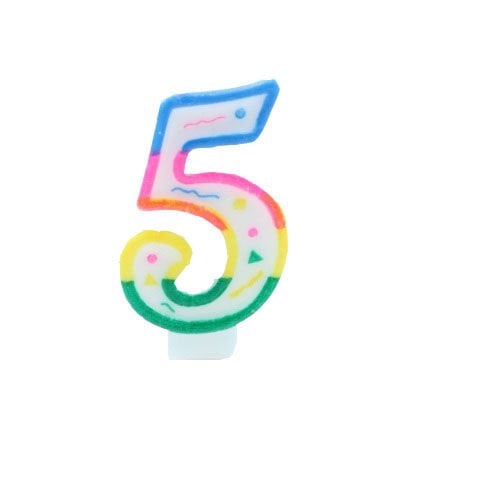 Renkli Rakam 5 Mum