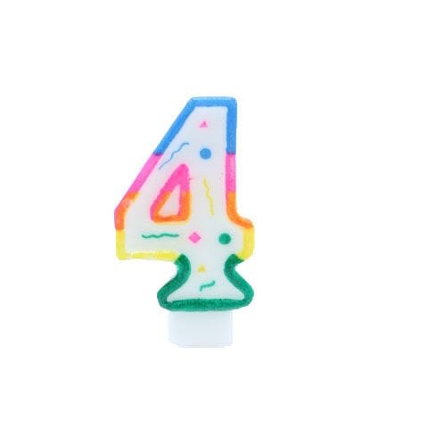 Renkli Rakam 4 Mum