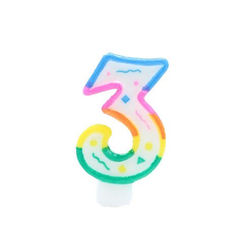 Renkli Rakam 3 Mum