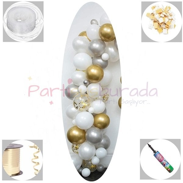 Gold ve Gümüş Zincir Balon seti