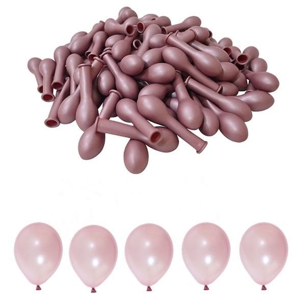 Mini Metalik Gül Kurusu Balon 5 inc 10 adet