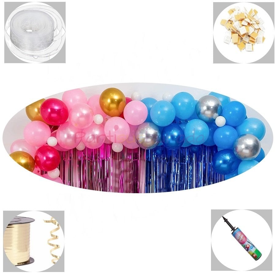 Pembe ve Mavi Zincir Balon Seti