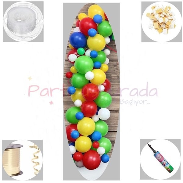 Renkli Zincir Balon Seti