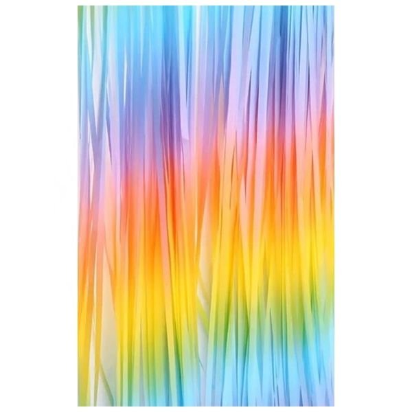 Saçaklı Makaron Gökkuşağı Perde Fon 90x200 cm