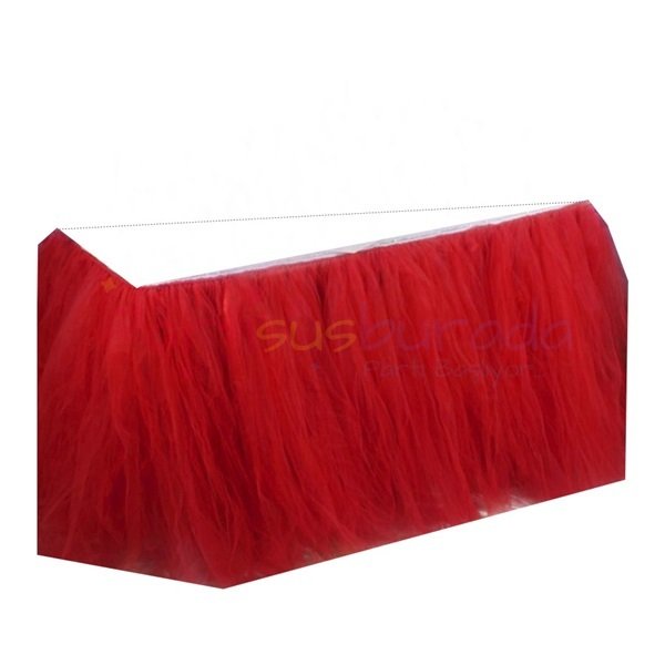 Kırmızı Tütü Masa Eteği 70x360 cm