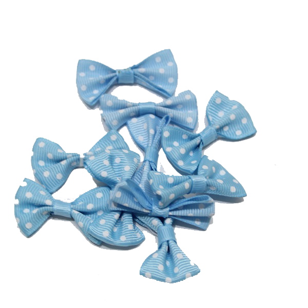 Mavi Puanlı Grogren Papyon 4 cm 10 Adet