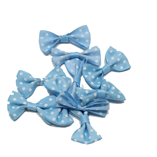 Mavi Puanlı Grogren Papyon 4 cm 10 Adet