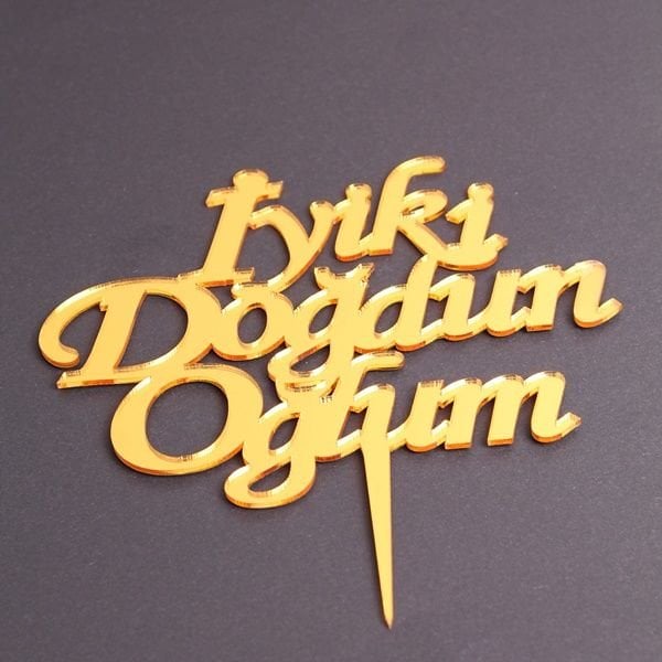 Pileksi Gold İyiki Doğdun Oğlum Pasta Yazı