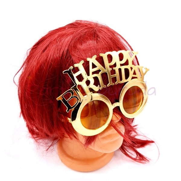Gold Happy Birthday Gözlük