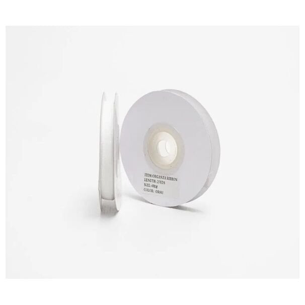 Beyaz Organze Kurdela 6 mm 22 mt