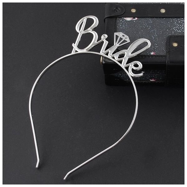 Metal Gümüş Bride Taç