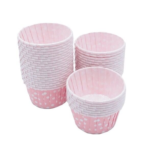 Puanlı Pembe Cupcake Kek Kalıbı 50 Adet