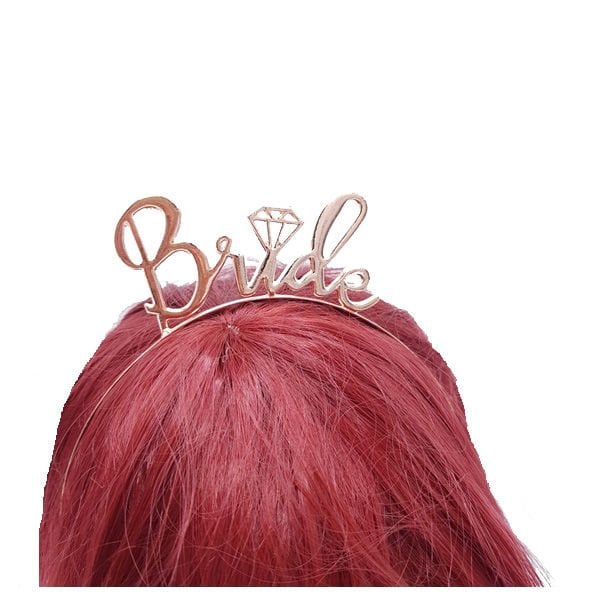 Metal Rose Gold Bride Taç