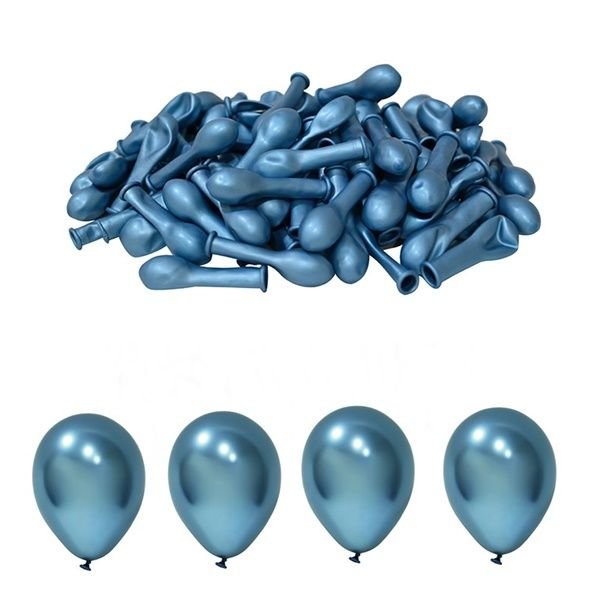Mini Krom Mavi Balon 5 inc 10 Adet